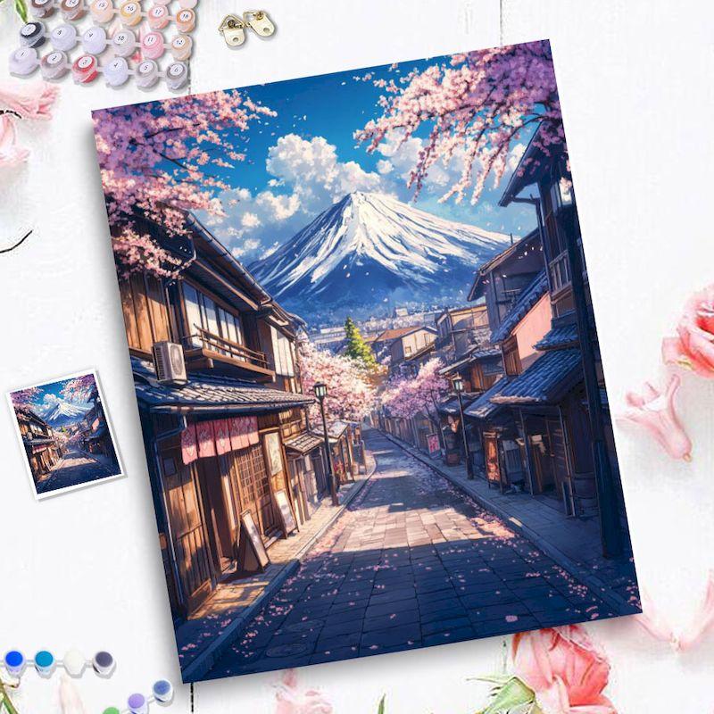 CHENISTORY Diy Paint By Numbers For Adults Kits Acrylic Paint Purple Landscape On Canvas Numbers Painting For Home Decors