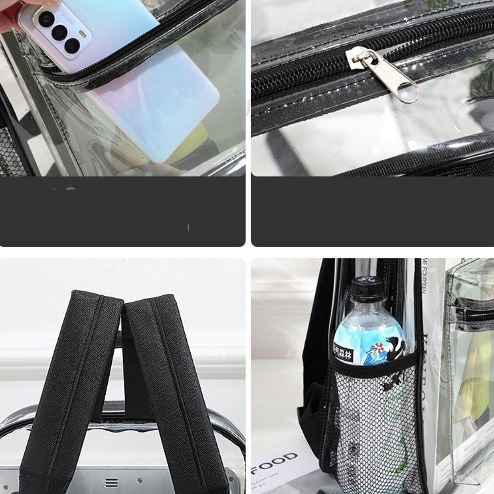 Zaino Trasparente Impermeabile Grande Capacità Zaino in PVC Casual Trasparente Borsa Scolastica Viaggio