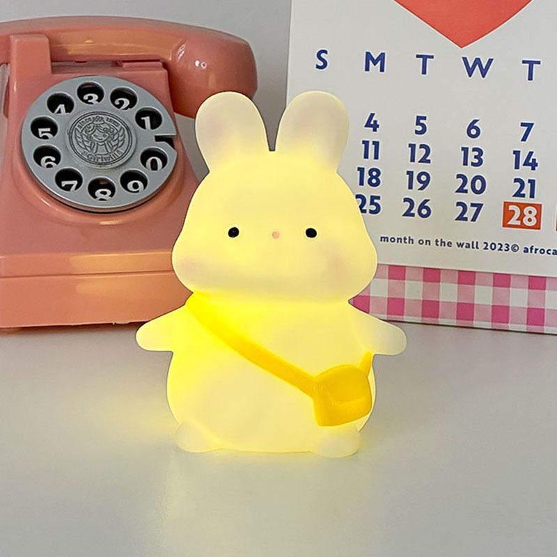 Lamp Warm Night Light Cartoon Backpack Rabbit Cute Portable Powered Battery