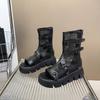 Fashion Women's Cool Boots Mesh Breathable Hollow Out Boots Fashion Middle Tube Platform Sandals Summer Peep Toe  Women Roman Cool Boots