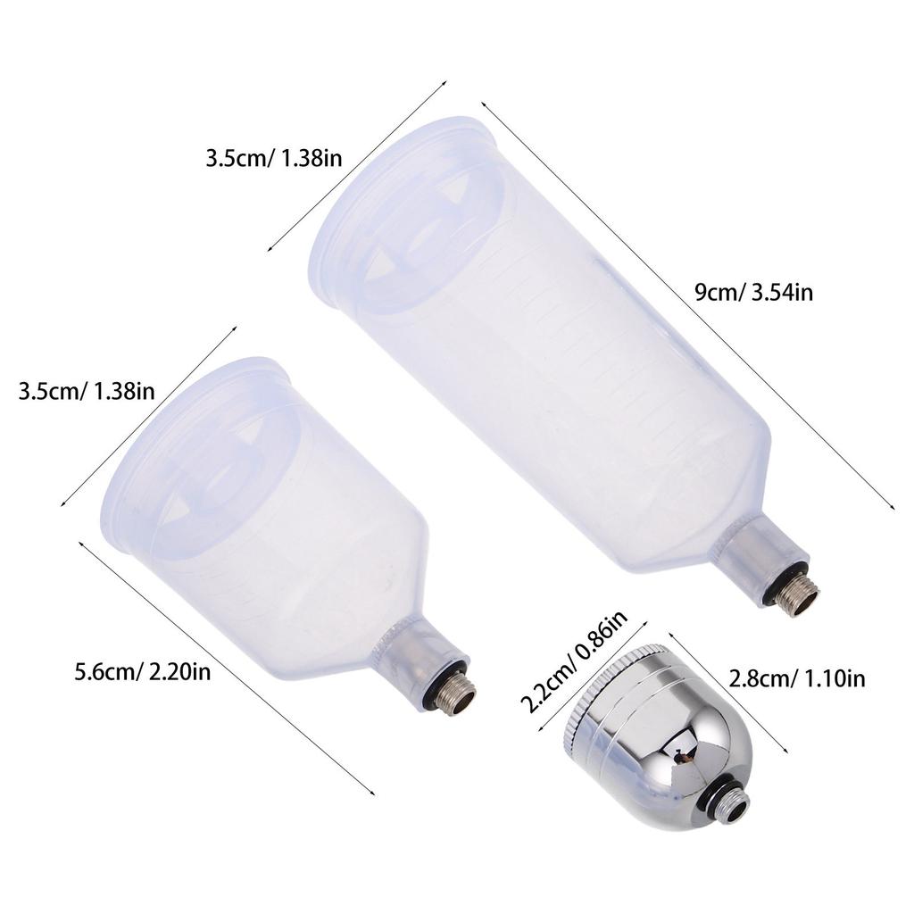 1 Set Airbrush Paint Container Detachable Plastic Replacement Cup Clear Paint Pot Spray Cup for Artists Painting Tools Supplies