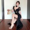 Women's New Chinese Improved Cheongsam Waist Split Dress