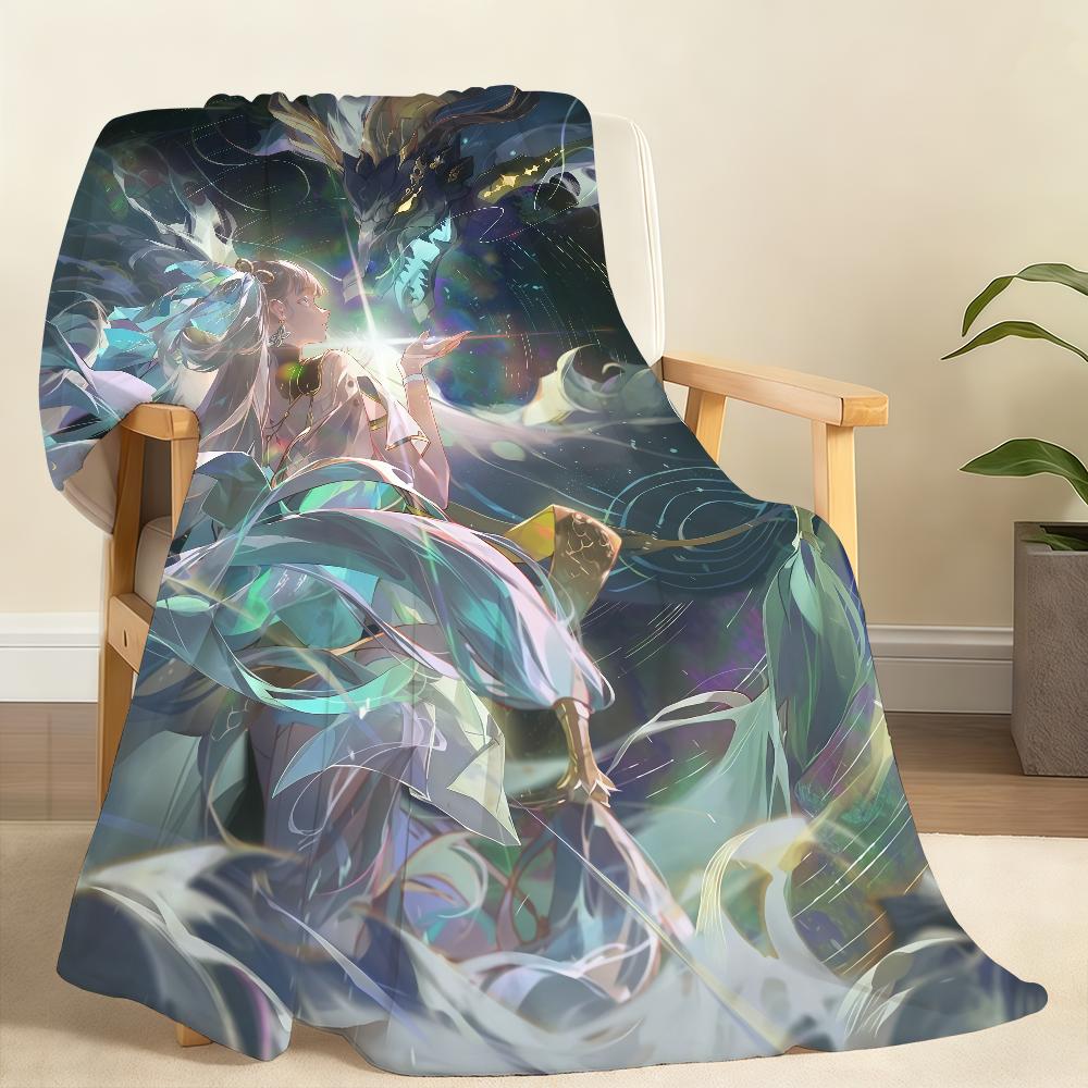 J Jinhsi Wuthering Waves Blanket For Soft Throw Blanket for Picnic Bed Sofa Home Bedroom Cozy Warm Comfortable 75x90cm