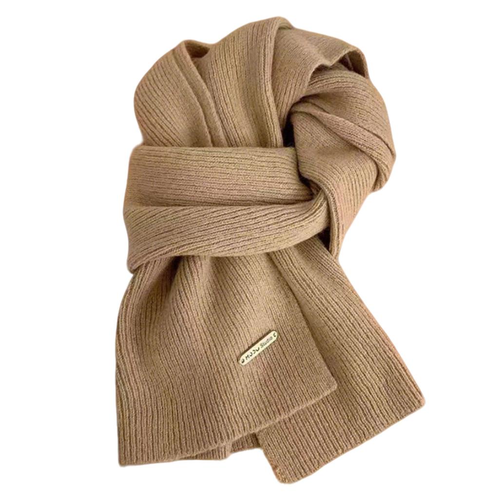 Winter Scarf Women,Solid-Color Wool Knitted Scarf,Soft Fall Winter Thick Warm Shawl,Versatile All Match Warm Shawl For Outdoor