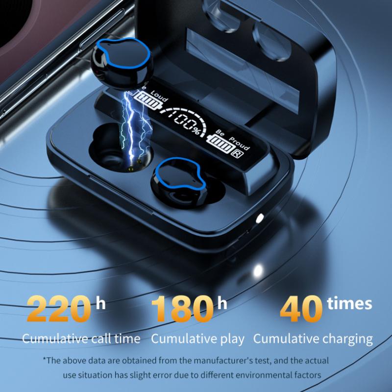 New Product Wireless Dual -ear TWS Charging Display Touch 5.1 Bluetooth Headset