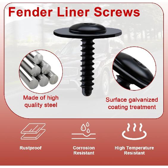 20 PCS Fender Liner Wheelhouse Liner Splash Shield Bolt Screw, 11548270 Fender Screw Compatible with GM Chevrolet Camaro Colorado Cruze Equinox