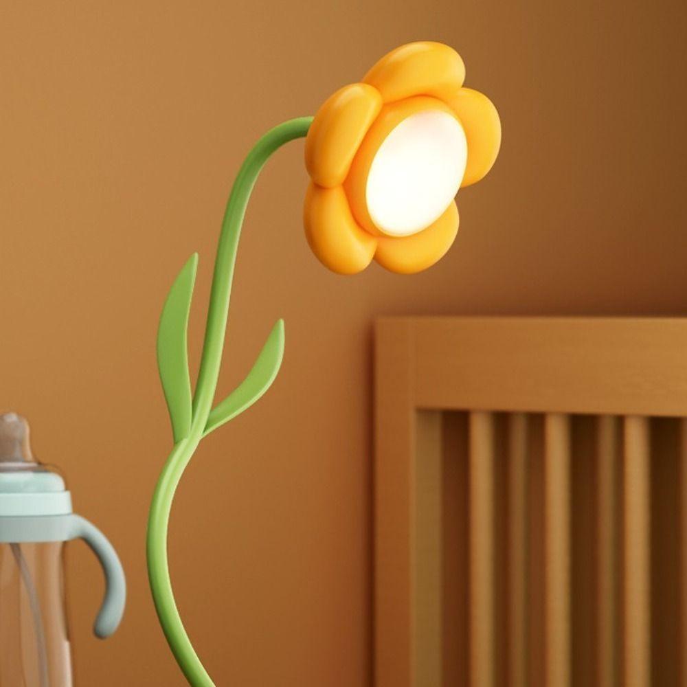 Small Book Lamp Flower Night Light Eye-Protection Study Desk Lamp Mini LED Lamp  Reading