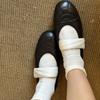 Sheepskin Version~ Retro Design Velcro Ballet Shoes 2025 New Color Matching Light Mouth Casual Commuting Shoes