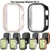 Bling PC Hollow Protector Case For Huawei Watch Fit 3 Diamond Crystal Case Hard Cover Fit3 Protective Watch Shell Fashion Bumper
