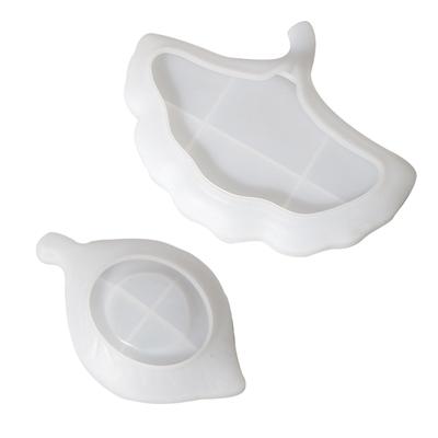 Blatt Harzform Ginkgo Schmuckaufbewahrungsbox Silikonform Blumentopf Harzform für DIY Handwerk Gießen Heimdekorationen