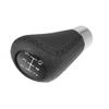 Black Universal 5 Speed Car Gear Shift Knob PU Leather with Hole Black Stitches
