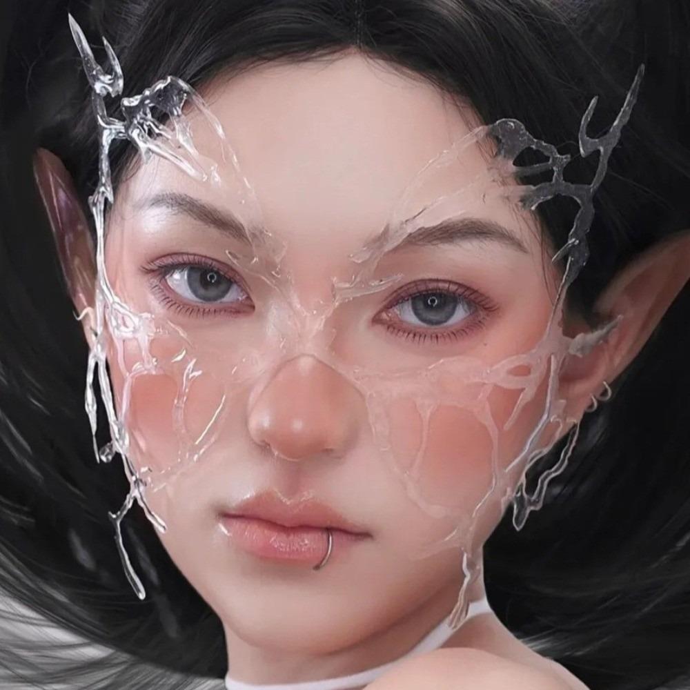 Resin Butterfly Mask Transparent Masquerade Props Retro Halloween Masks  Game Party