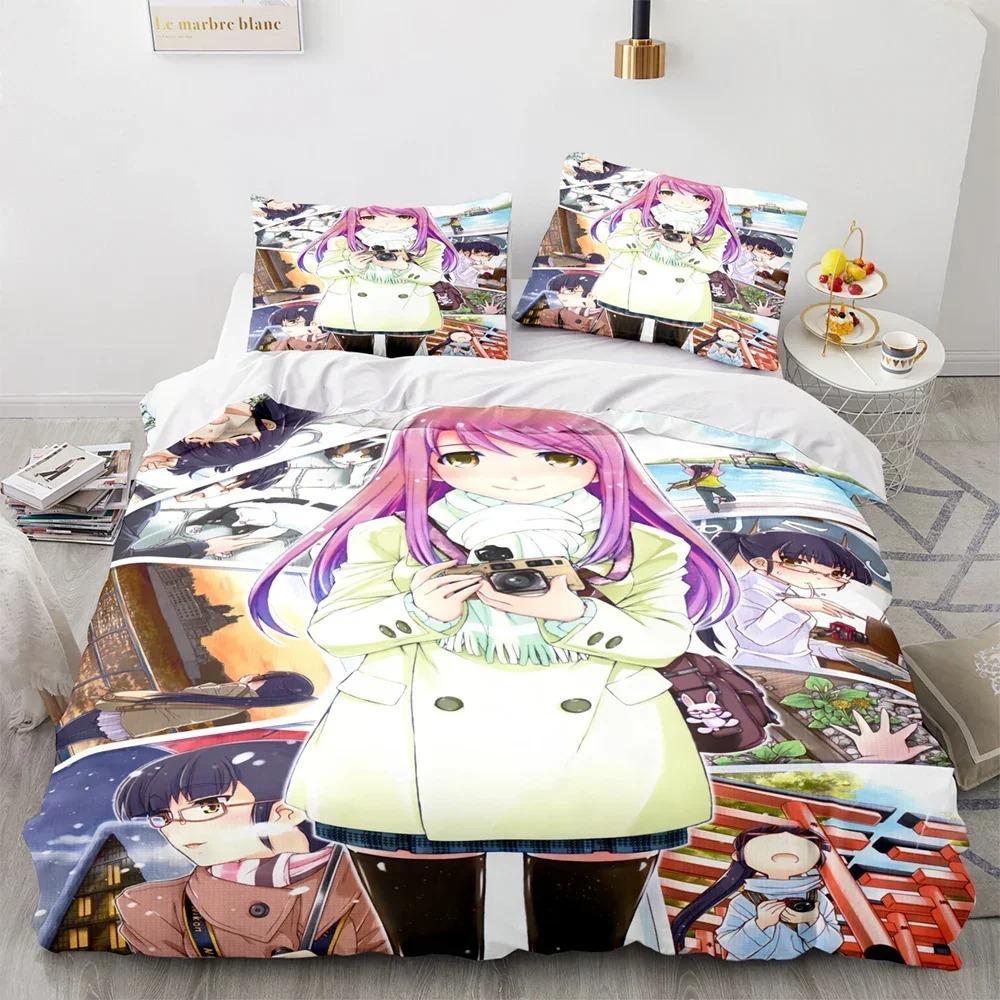 Comforter Kawaii Girl Anime Sexy Girl Bedding Set 3D Printed Suitable For Bedroom Kids Home Textile