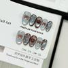 10Pcs Cute Cat Eye Short Press On Nails Christmas Snowman Bow Snowflake Cherry Apple Full Cover Fake Nails Gift