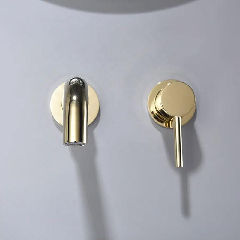 Wall Mounted Wash Basin Faucet Matte Black Bathroom Bathtub Mixer Cold And Hot Single Handle Chrome Tap Integrated