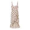 Damen Sommer Mode Polka Dot Leinenmischung Midi-Kleid Europäischer und Amerikanischer Stil