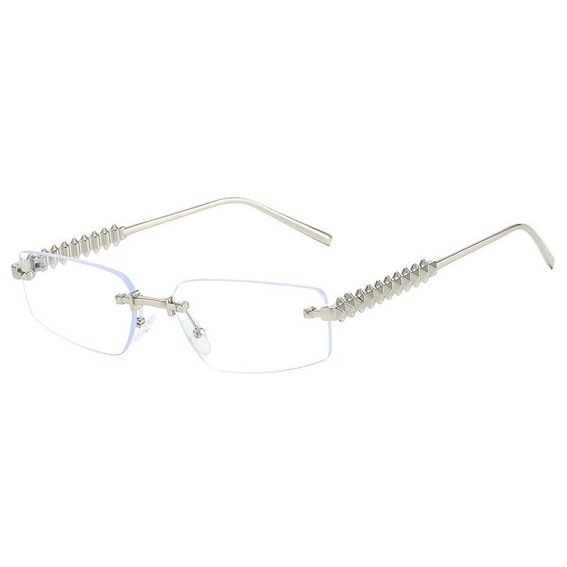 

Hip Hop Cat Eye Sunglasses With Uv400 Protection For Outdoor Sports And Casual Wear SilverFrameBlueLight