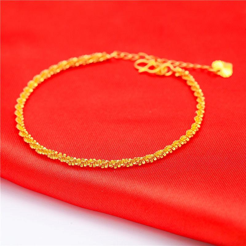 Вьетнамский модный браслет с золотым покрытием: Полый дизайн четырехлистника и сердца.