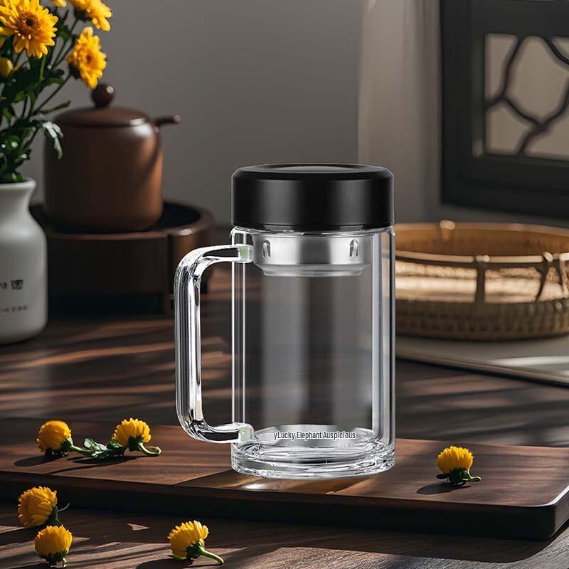 Double-Layer Glass Tea Mug with Infuser