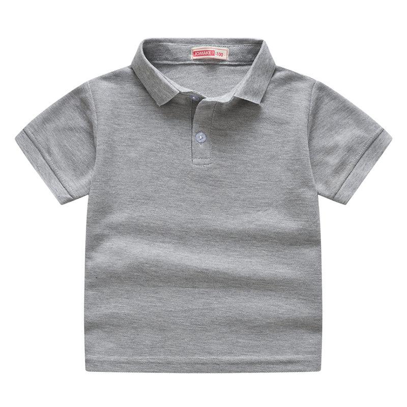 Boys Girls Plain Short Sleeve Polo T Shirt Summer Fashion Collar Top Elementary School Uniform Comfortable Cotton