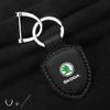For Skoda Octavia Kodiaq Fabia Vrs Superb Karoq Yeti Rapid Accessories Car Shield Leather Keychain Key Ring Pendant Holder Gift xknz73