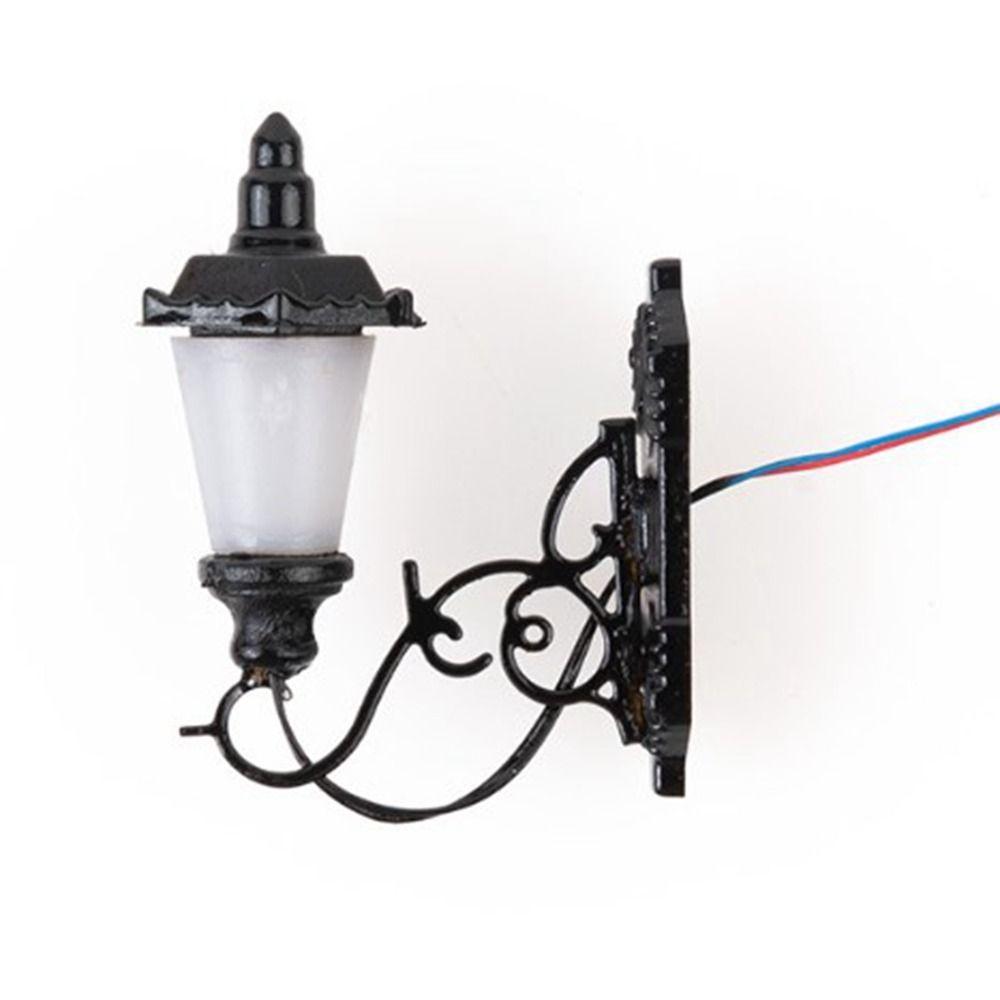 2.2*2.8cm White/Warm Light Model ABS Metal Material Sand Table Chandelier New Dollhouse Wall Lamp