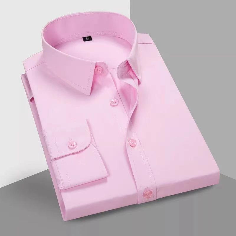 Plus Size Loose Long Sleeve Non Iron Business Formal Shirt For Men