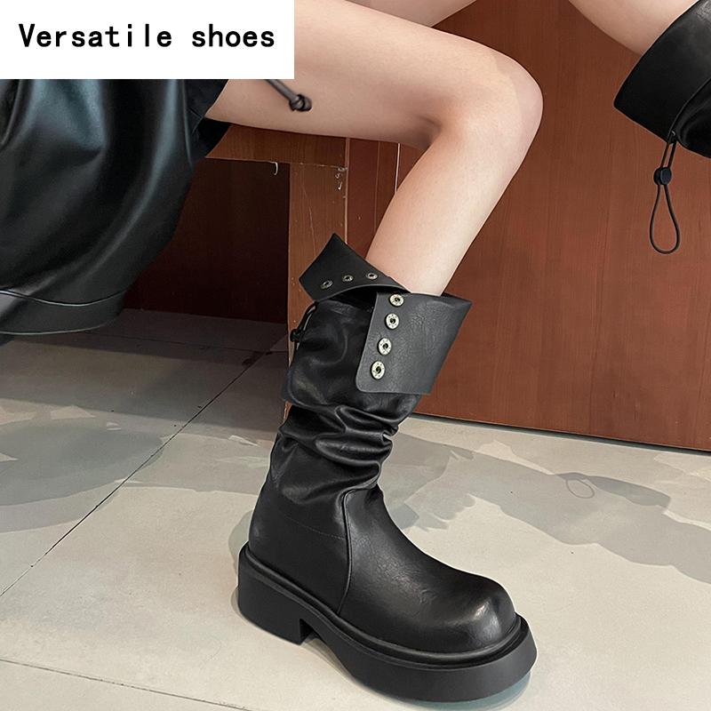 Винтажные дизайнерские женские сапоги до колена — фото 3