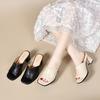 Fish mouth slippers women's outer wear summer new thick heel high heel sandals with dress fashion slippers