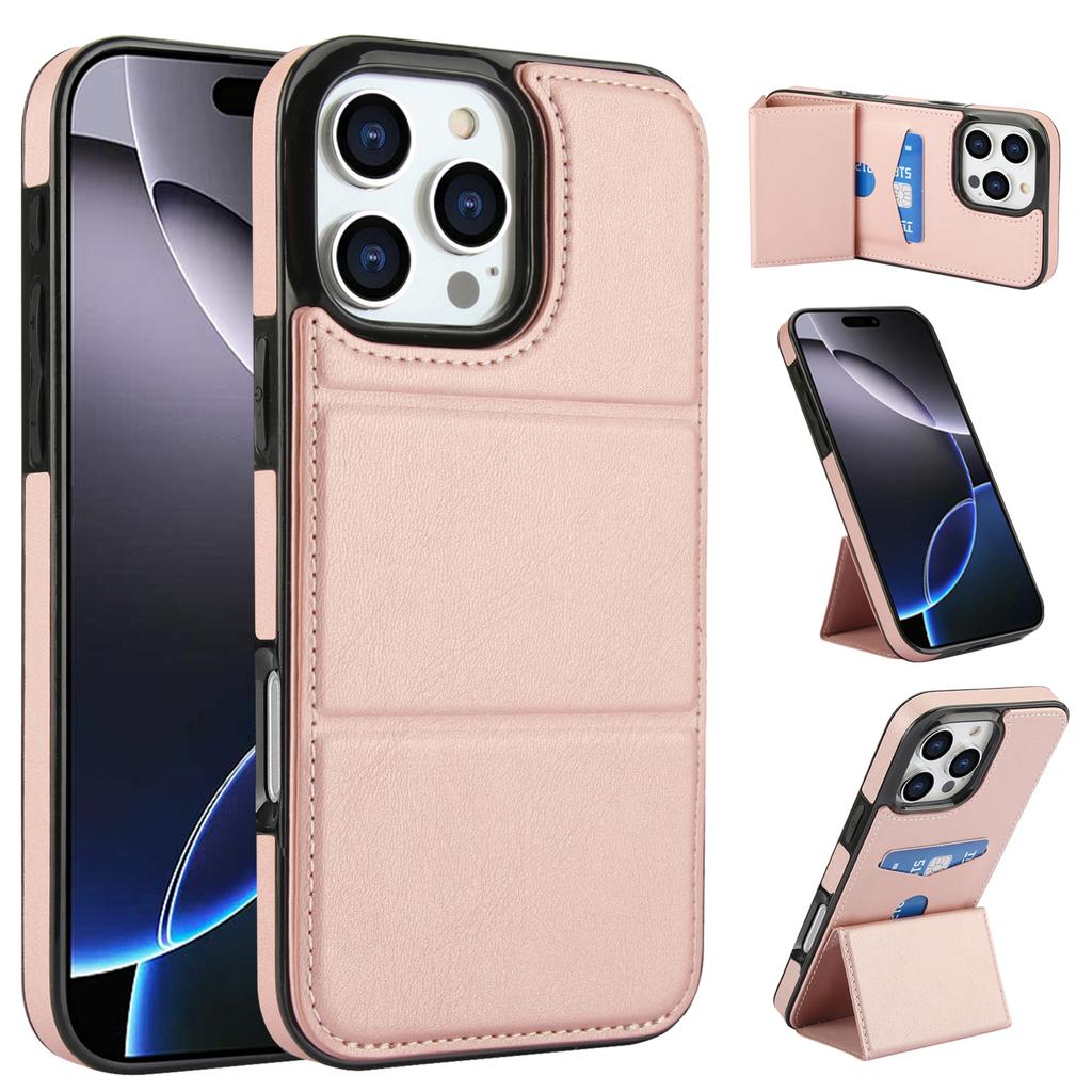 Vertical Kickstand Cards Solt Wallet Leather Case For iPhone 16 Pro Max 15 Plus 14 13 12 11 Xs MAX Se Triple Fold Stand Cover