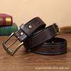 Belt Men's Retro Hand-Rub Color Distressed Pure Cowhide Leather Pin Buckle Fashion Trendy Korean Style Brass Buckle Belt