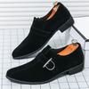 Fashion New Men's Pointed Faux Suede Leather Shoes Designer Monk Strap Loafers Formal Wedding Prom Dress Homecoming Footwear