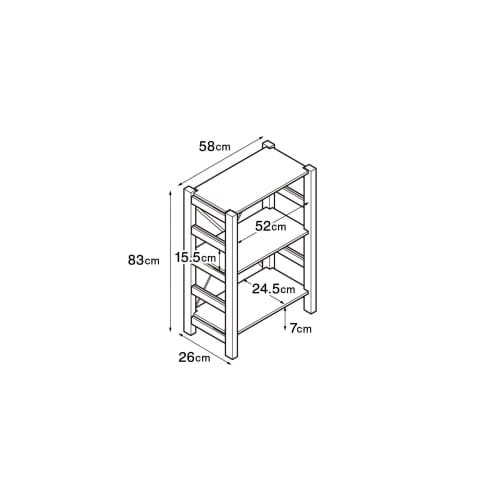 MUJI Pine Wood Unit Shelf Small Width 58 X Depth 26 X Height 83cm 61182407