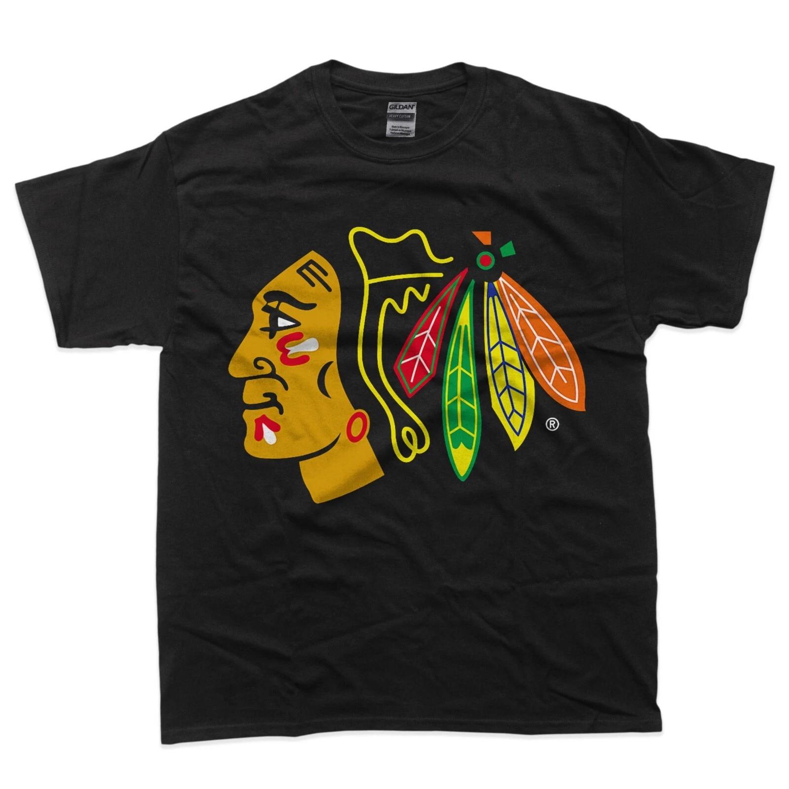 Chicago Blackhawks Icon Black Officially Licensed T-Shirt 3XL