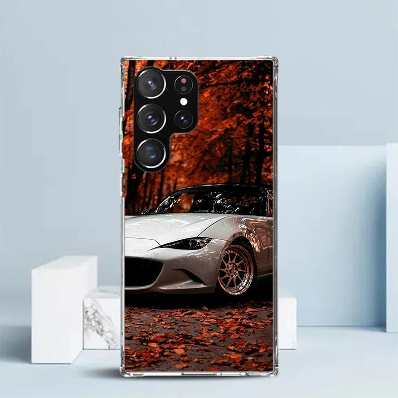JDM Car MX5 Cute Soft Cover for Samsung Galaxy S25 Edge S26 S24 S23 Ultra Phone Case S22 S21 Plus S20 FE Print Pattern Shell Gal