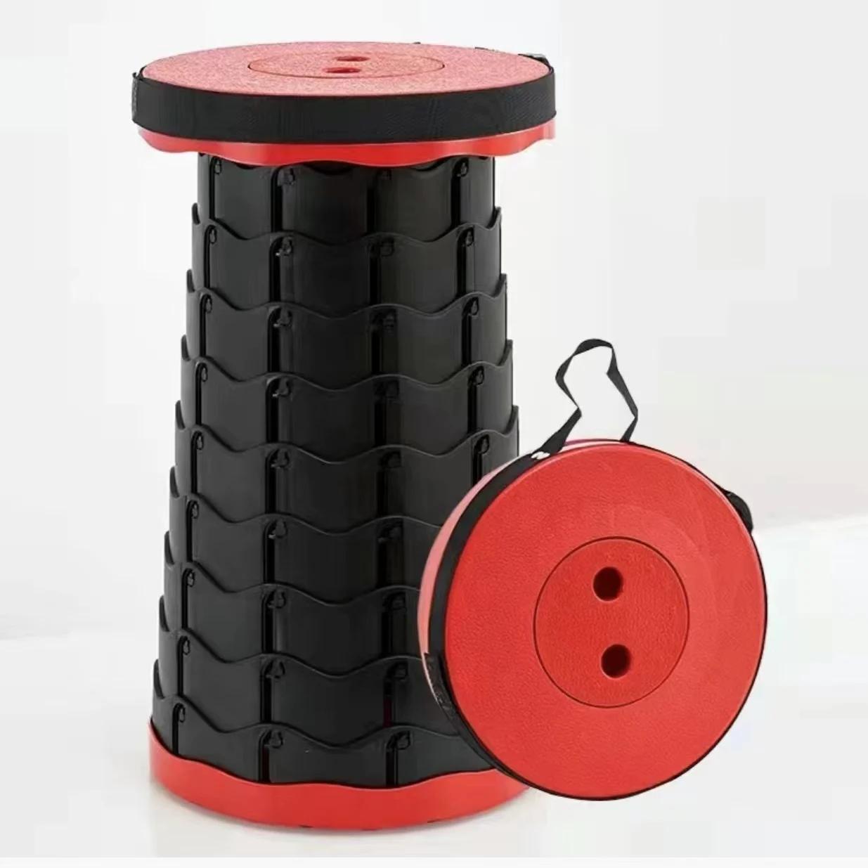 

Складной телескопический табурет, складной табурет для путешествий на открытом воздухе, регулируемый пластиковый табурет для рыбалки, телескопический табурет Rainbow