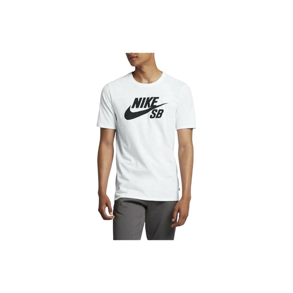 Nike SB Logo Print Rundhals-T-Shirt Herren Oberteile Weiß 821947-100
