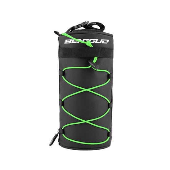 Sac de guidon de vélo 2,5 l avec fermeture éclair, sacs latéraux en maille de grande capacité, étanche, Installation facile, pochette de rangement pour guidon de vélo