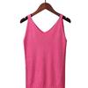 Women's Summer Halter Sexy V-neck Slim Bright Silk Knit Vest Wearing Sleeveless T-shirt Base Top Trend