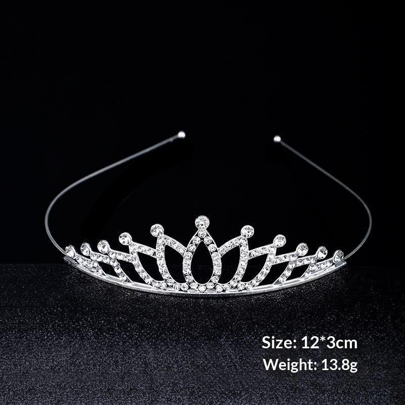 Romantic Princess Crown For Girls Rhinestone Crystal Hair Crowns Queen Headband Bridal Headdress Tiaras Hair Jewelry Accessories