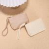 Fashion Women Girls Zipper Change Pouch Women Mini Straw Wallets Coin Purses Card Holder Money Bag