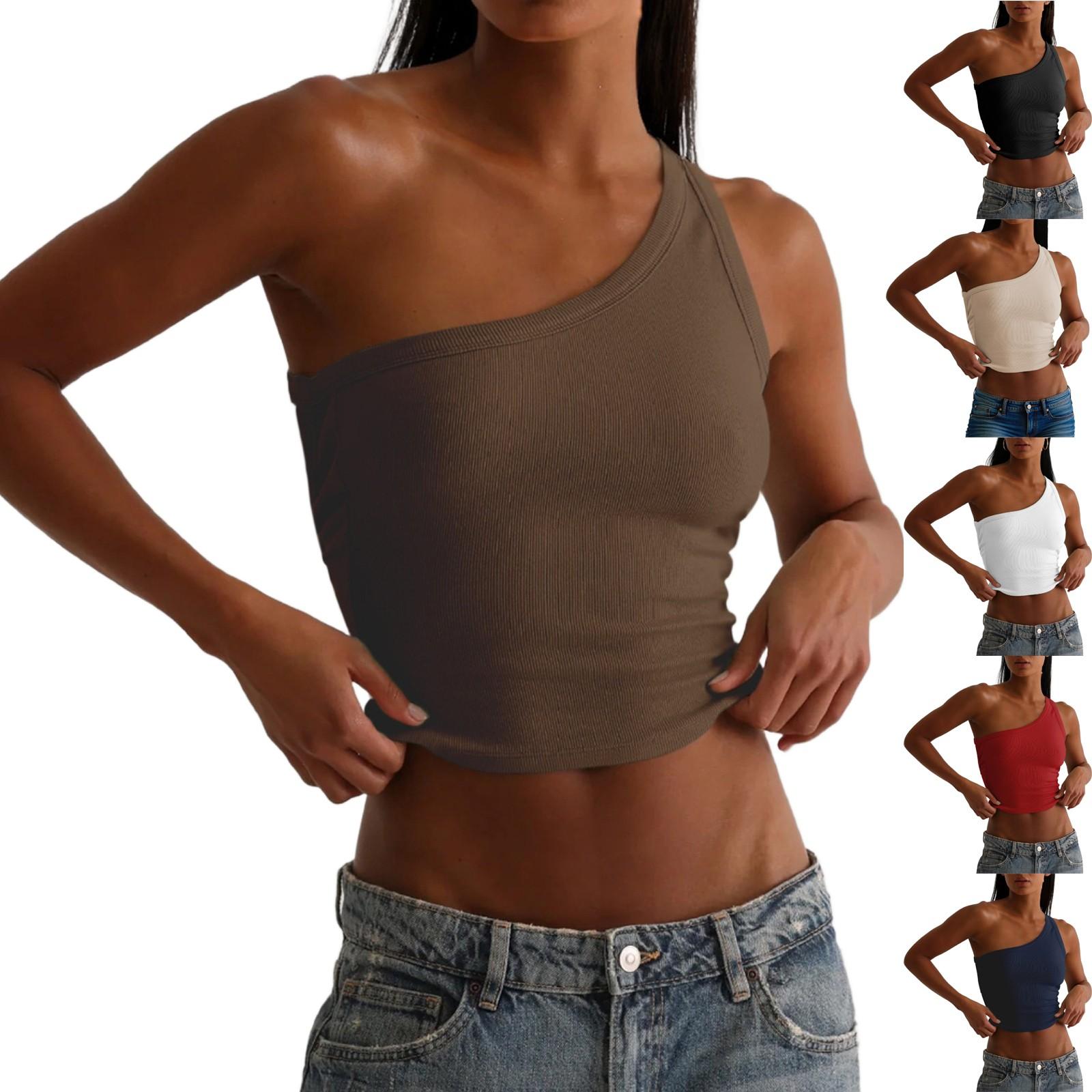 

Women s Casual Fashion Backless Off-shoulder Sleeveless Vest Top S білий