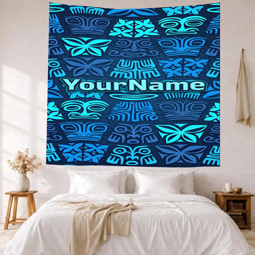Ethnic Tribal Patterns Custom Your Name Wall Decor Tapestry Art For Pet Memorial Birthdaywedding Party Backdrop Family Gift