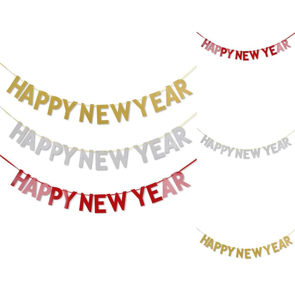 Reusable Merry Christmas Happy New Year Banner For Party Home Decoration