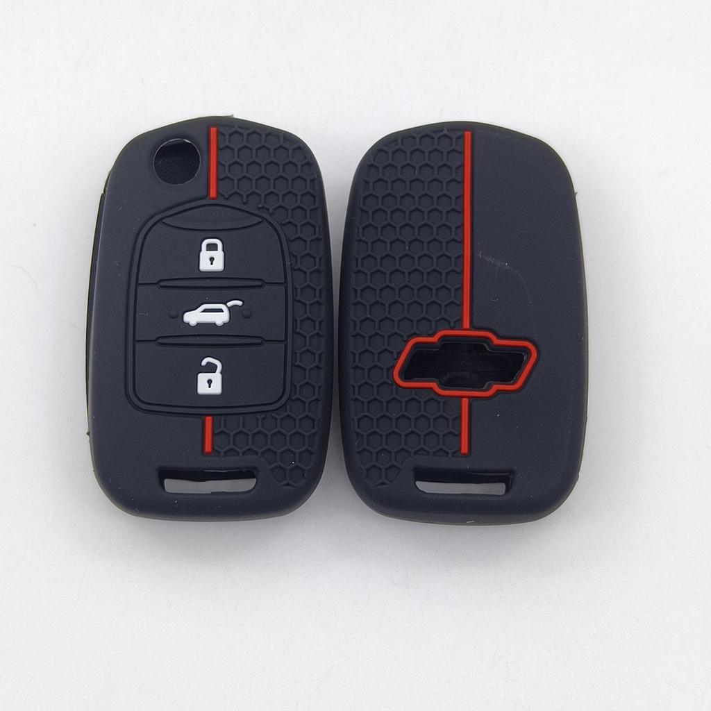 Chevrolet Export Model 3-Button Folding Remote Key Silicone Case with Honeycomb Pattern