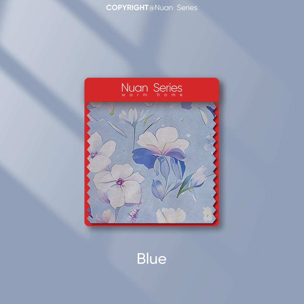 

1 шт. Шторы серии Nuan в скандинавском деревенском стиле, синие с принтом, с полными шторами блэкаут для спальни, гостиной, балкона, окна для домашнего декора W100cm x L130cm синий