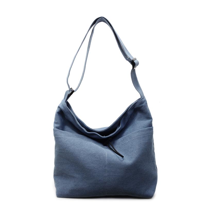 

Вместительная сумка-ведро на кулиске Женская джинсовая сумка через плечо для поездок на работу светло-синий