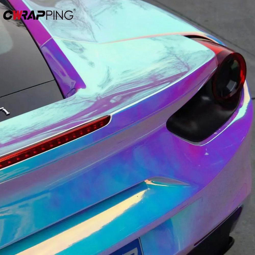 Rainbow Electroplating Film Water Proof Self-adhesive Car Sticker Vinyl for Motorcycle Body Covering Off Road Accessories Auto