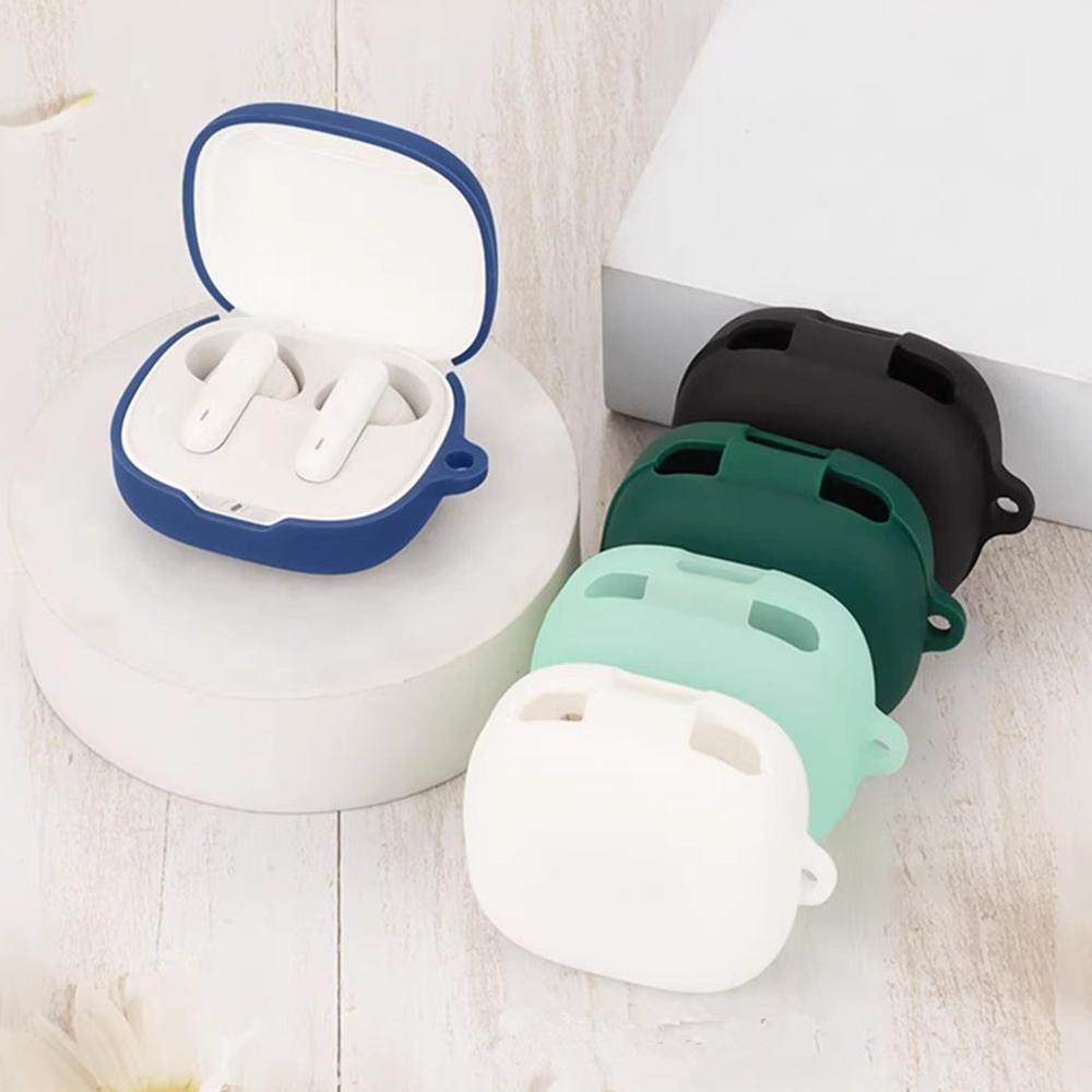 For JBL Wave Flex 2 Silicone Case Wireless Earbuds Protective Cover with Anti-Lost Carabiner