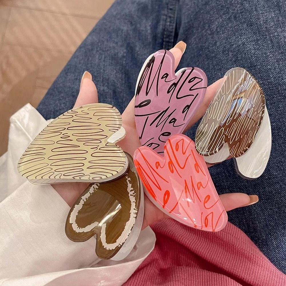 

Geometry Love Hair Clip Love Shark Clip Creative Heart Hair Claw Girls